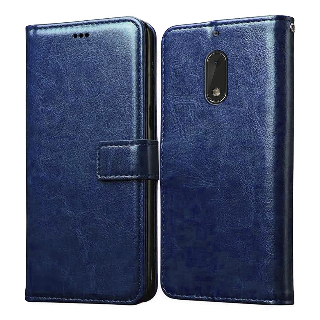 Flip Cover Back Case for Nokia 6 | Premium Leather Finish | Inbuilt Pockets & Stand | Flip Cover Back Case for Nokia 6 (Blue)