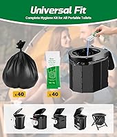 Vista 5 de Paquete de 40 bolsas de inodoro portátiles, bolsa de inodoro de 12 galones con poder ecológico súper absorbente, bolsas de gel de emergencia