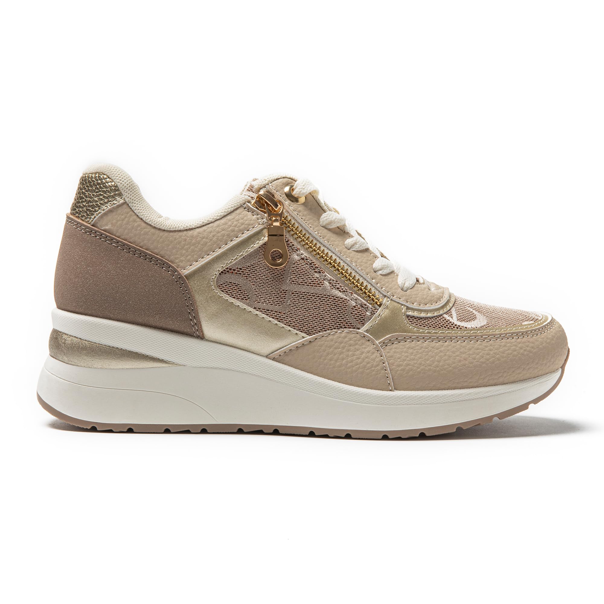 JOMIX Scarpe da Ginnastica Donna con Zeppa Sneakers Casual Comode e alla Moda con Cerniera Laterale Traspiranti e Leggere da Camminata e Passeggio