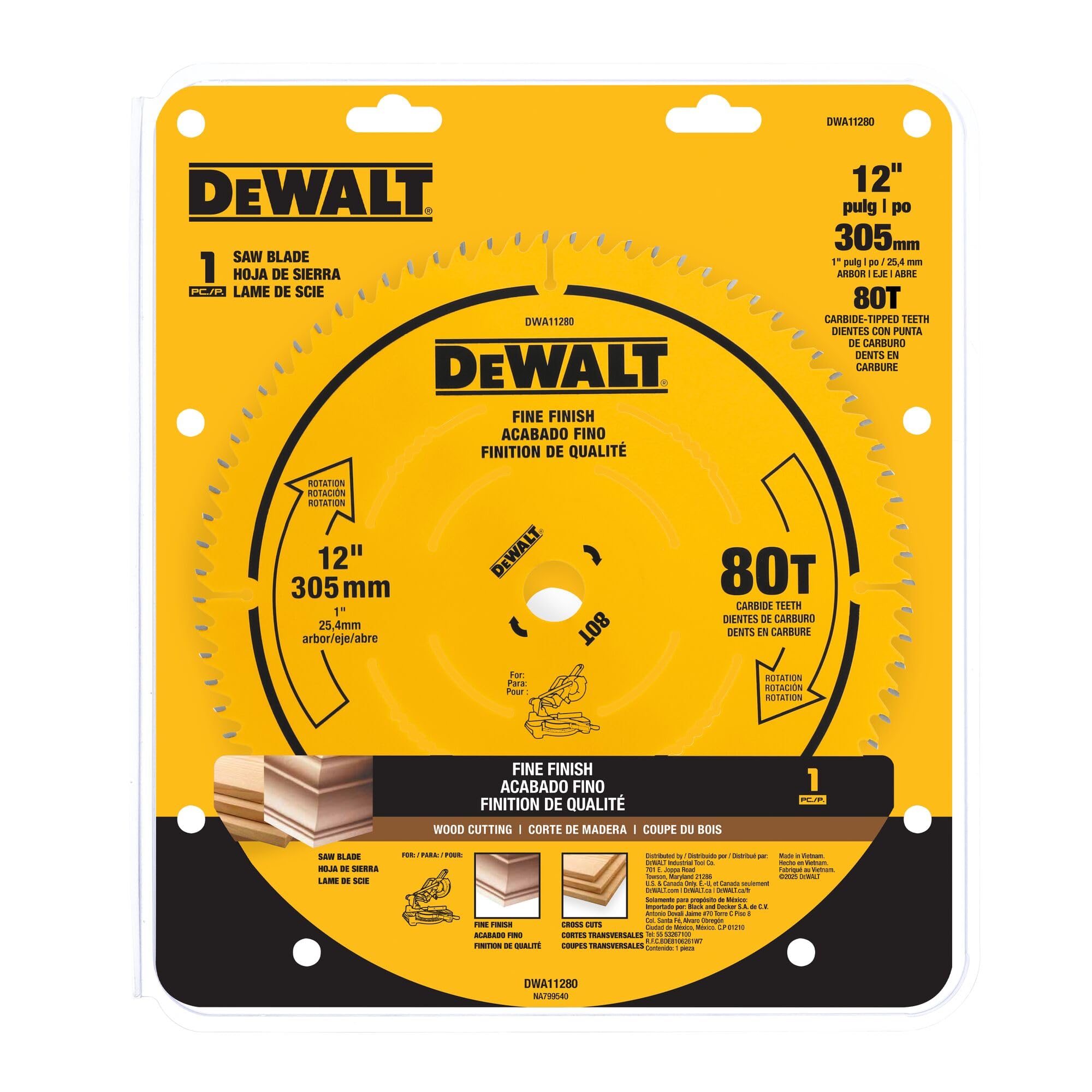 DEWALT 30.5 cm 80T precyzyjne wykończenie brzeszczot (DWA11280)