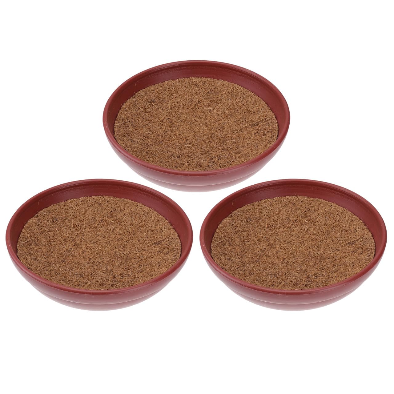 ULTECHNOVO Sets de Nids Accessoires Solide pour Animaux pour Pigeons Lot de 3 en Plastique et Paume, Coussins Confortables et Respirants pour L'élevage d'oiseaux en Cage
