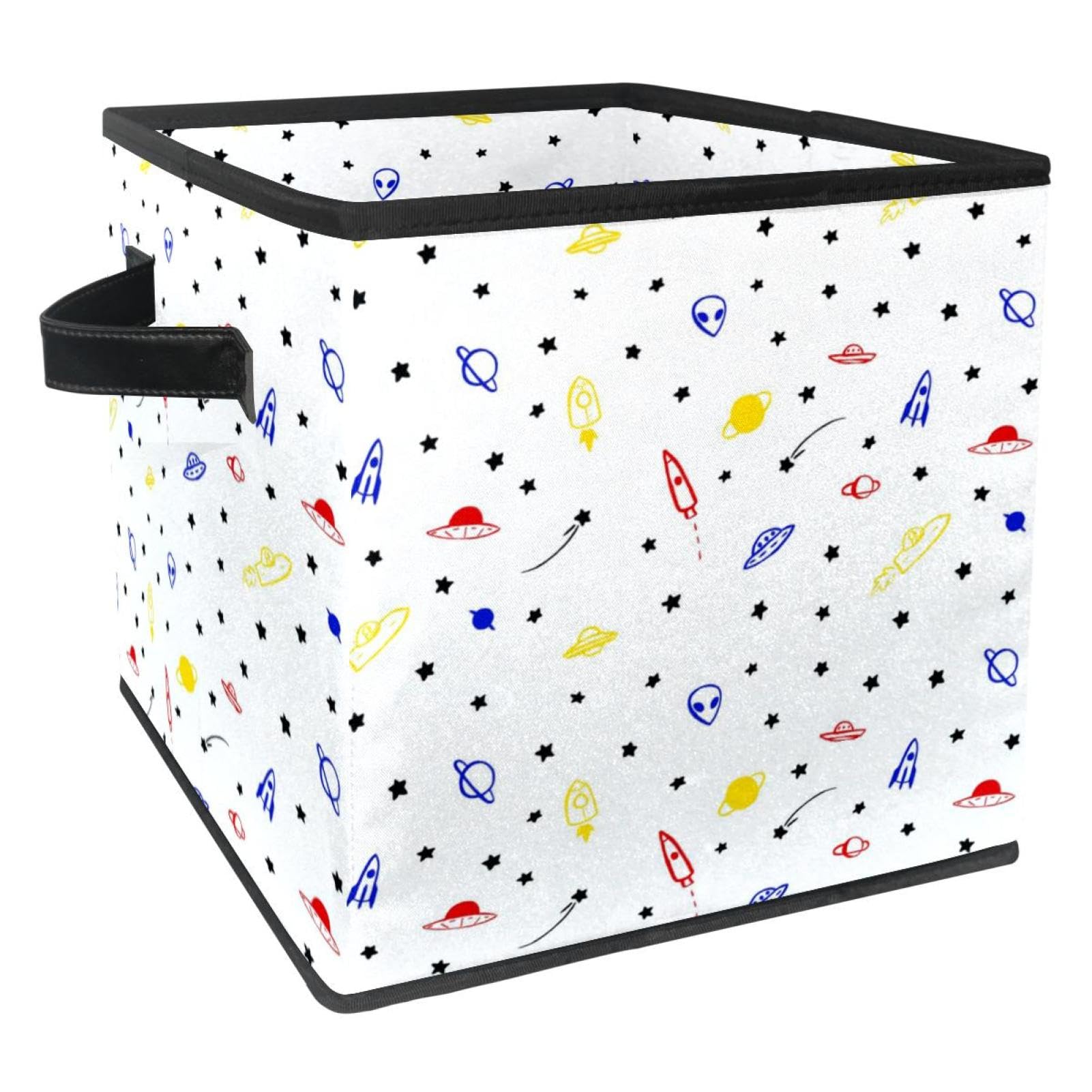 Boîte de rangement tissu planètes et étoiles pour armoire enfant