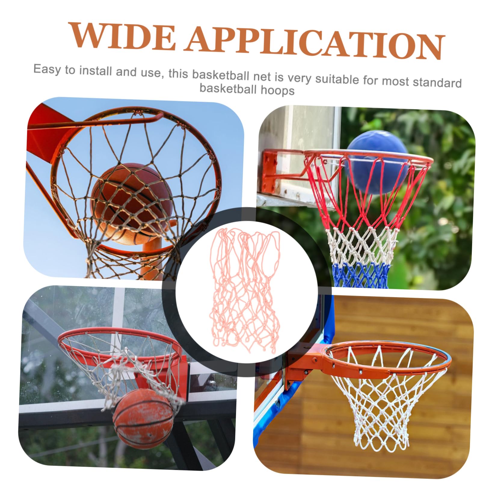 Mipcase Basketball Net for Outdoor Use Replacement Net for Standard Basketball Hoops Easy to Install Water-Resistant for Boys and Girls and Adults