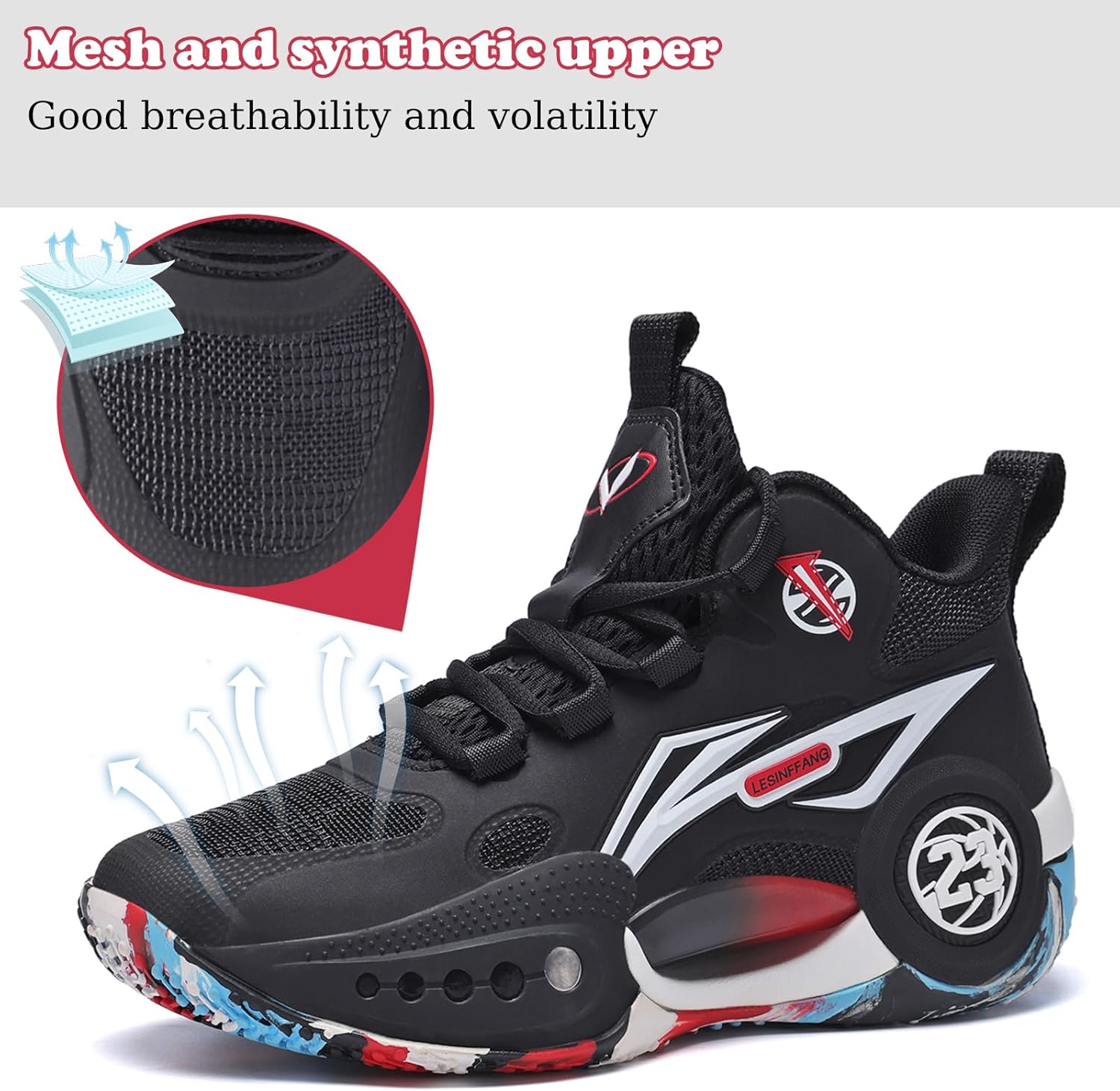 JMFCHI Kids Basketball Shoes High-top Sports Shoes Sneakers Durable Lace-up Non-Slip Running Shoes Secure for Little Kids Big Kids and Boys Girls - Image 3