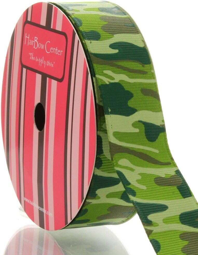 7/8" Green Camo Grosgrain Ribbon 100yd