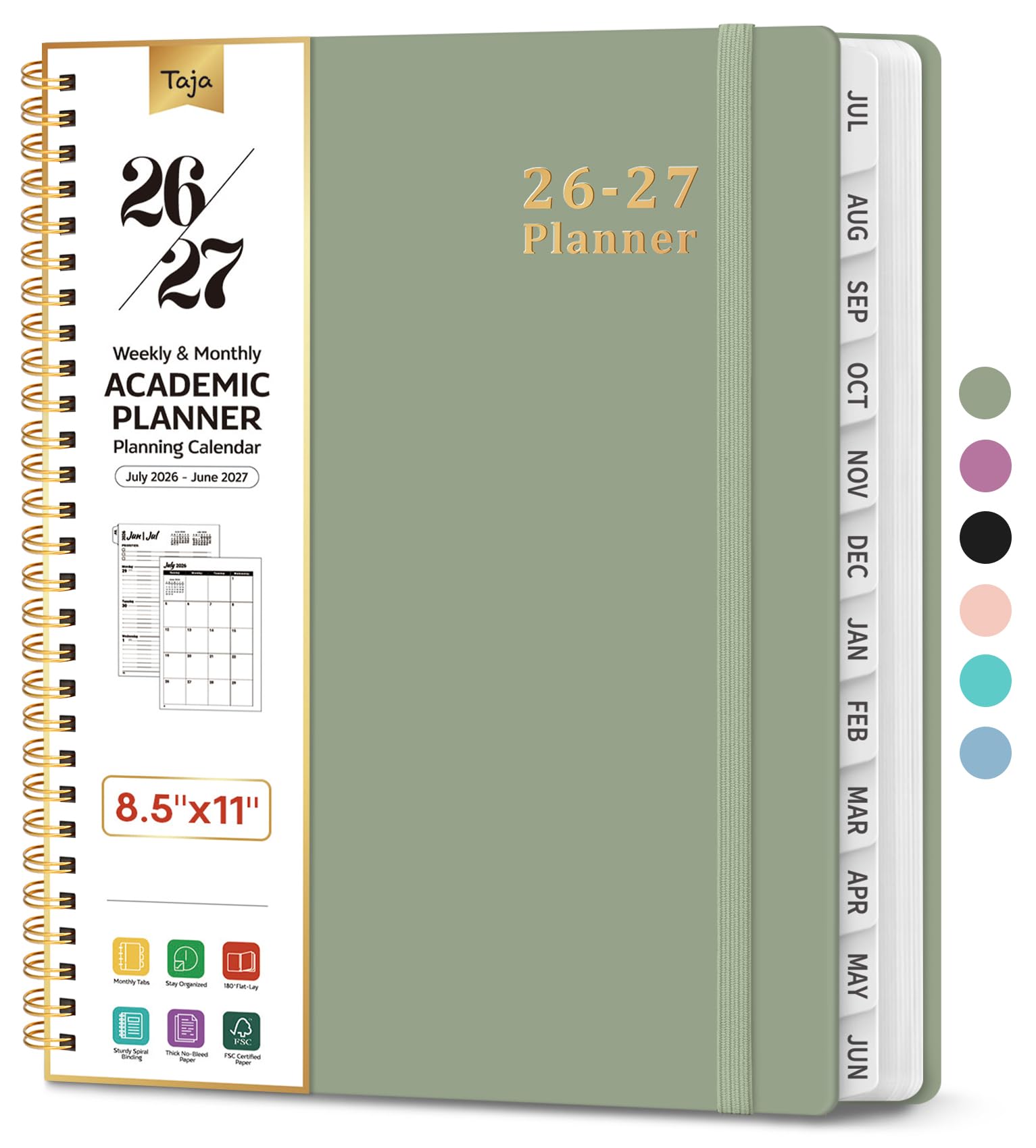 Taja Planner 2026-2027, 8.5' x 11'