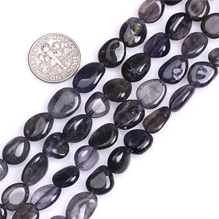 Cordierite Iolite Dichroite Beads for Jewelry Making Natural Gemstone Semi Precious 9x12mm Freeform Baroque Potato 15" JOE FOREMAN