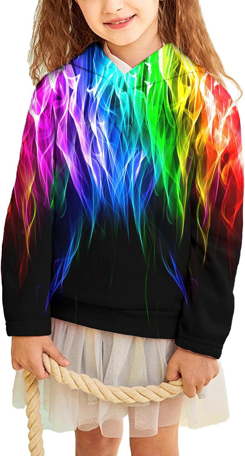 Asylvain Graphic Hoodies for Boys Girls 3D Print Novelty Colorful Cool Kids Sweatshirts Size 6-15 Years - Image 4