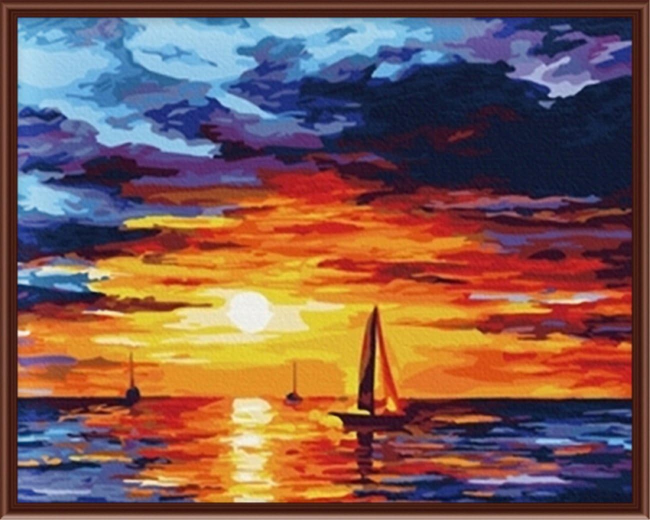 DIY Painting By Numbers Canvas Oil Paint Of Seascape Of Sunset Painting For Living Room 1620 inch