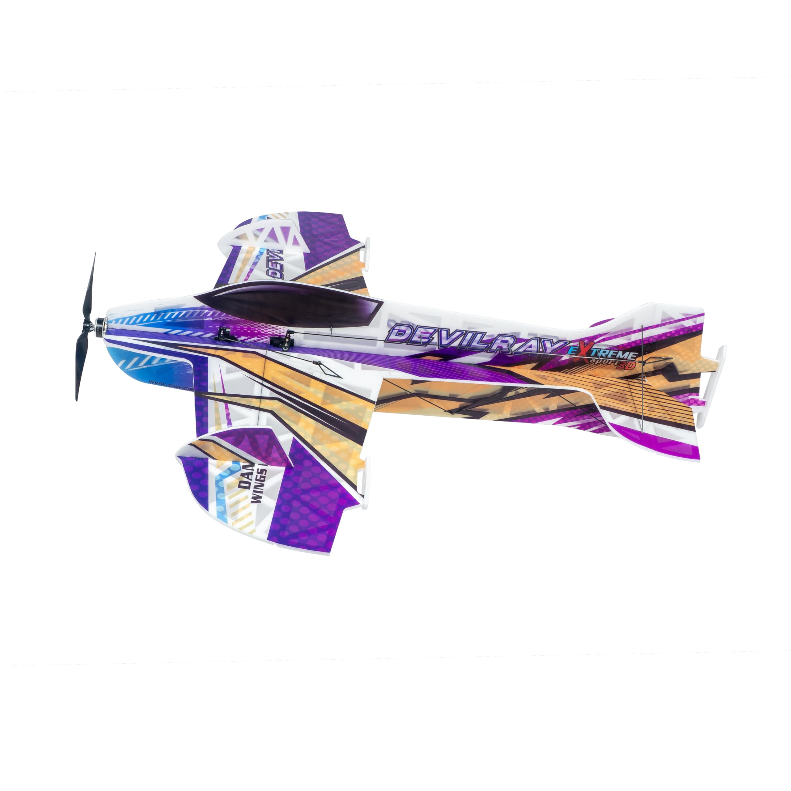 F3P - Kit de avión RC para interiores - Devil Ray - Avión RC de espuma de envergadura de 800 mm, avión 3D ultraligero modelo acrobático para adultos aficionados (kit Devil Ray + motor + ESC