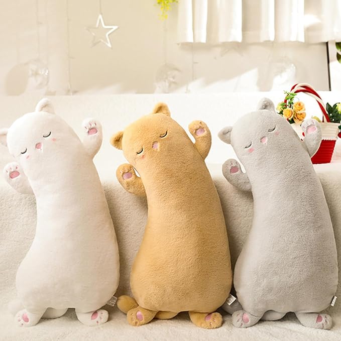 Almohada Corporal Larga Forma de Gato Relleno Fibra de Poliéster 60 cm miniatura 6