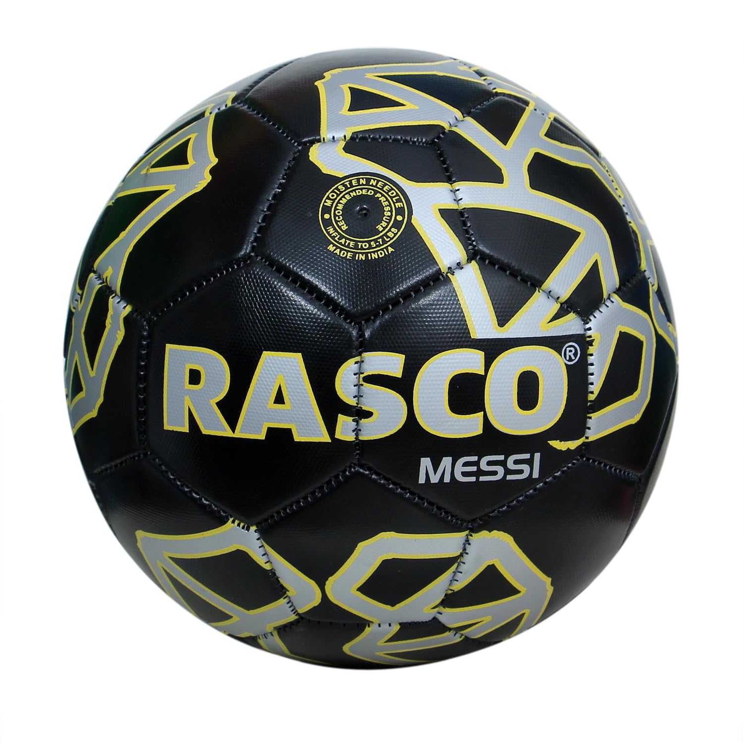 RASCO Messi PU Football, Size 5, (Black)