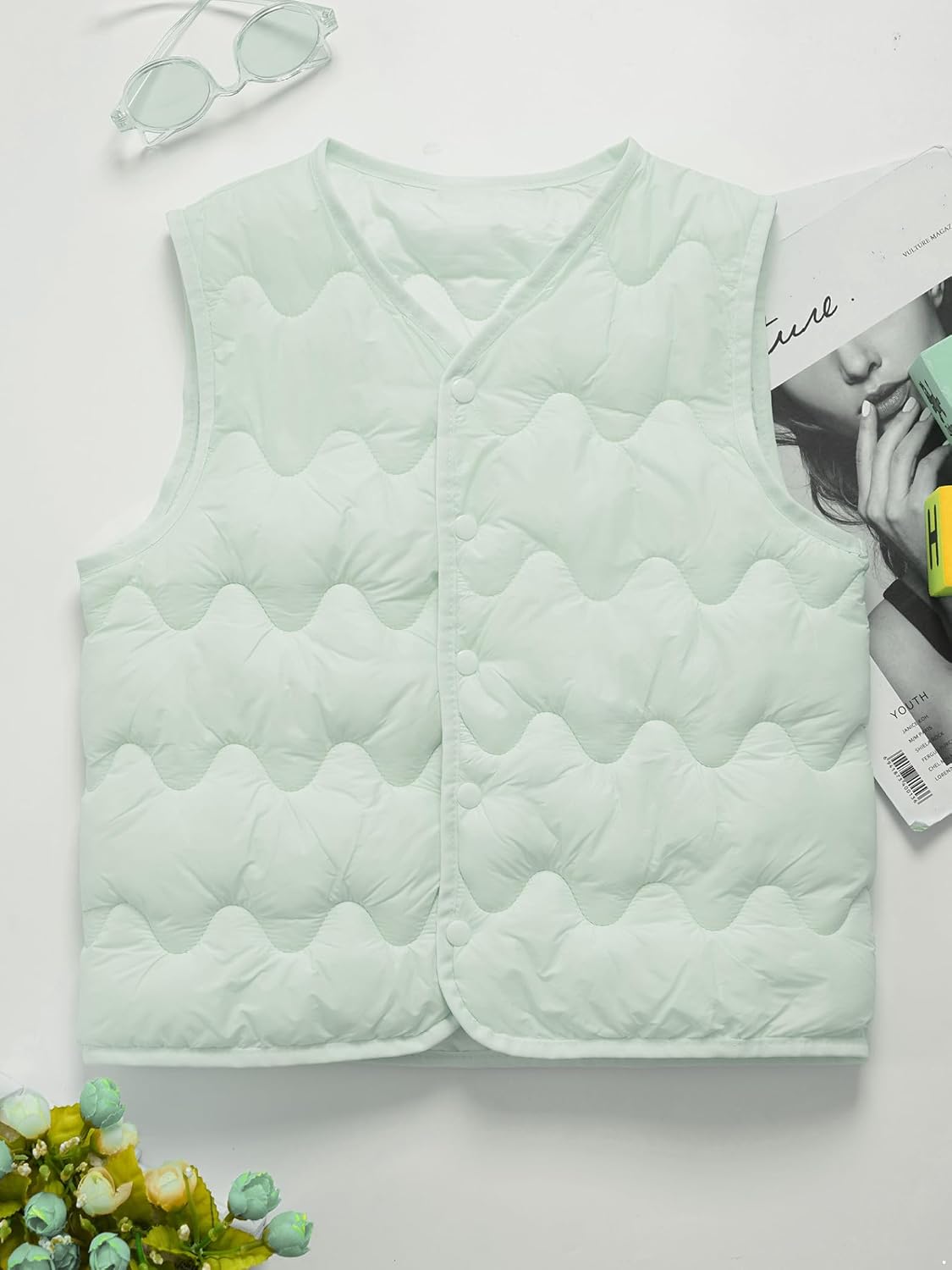 Little Kids Padded Quilted Vest Puffer Gilet Cozy Soft Warm Waistcoat Jacket Outerwear for Girls Toddlers