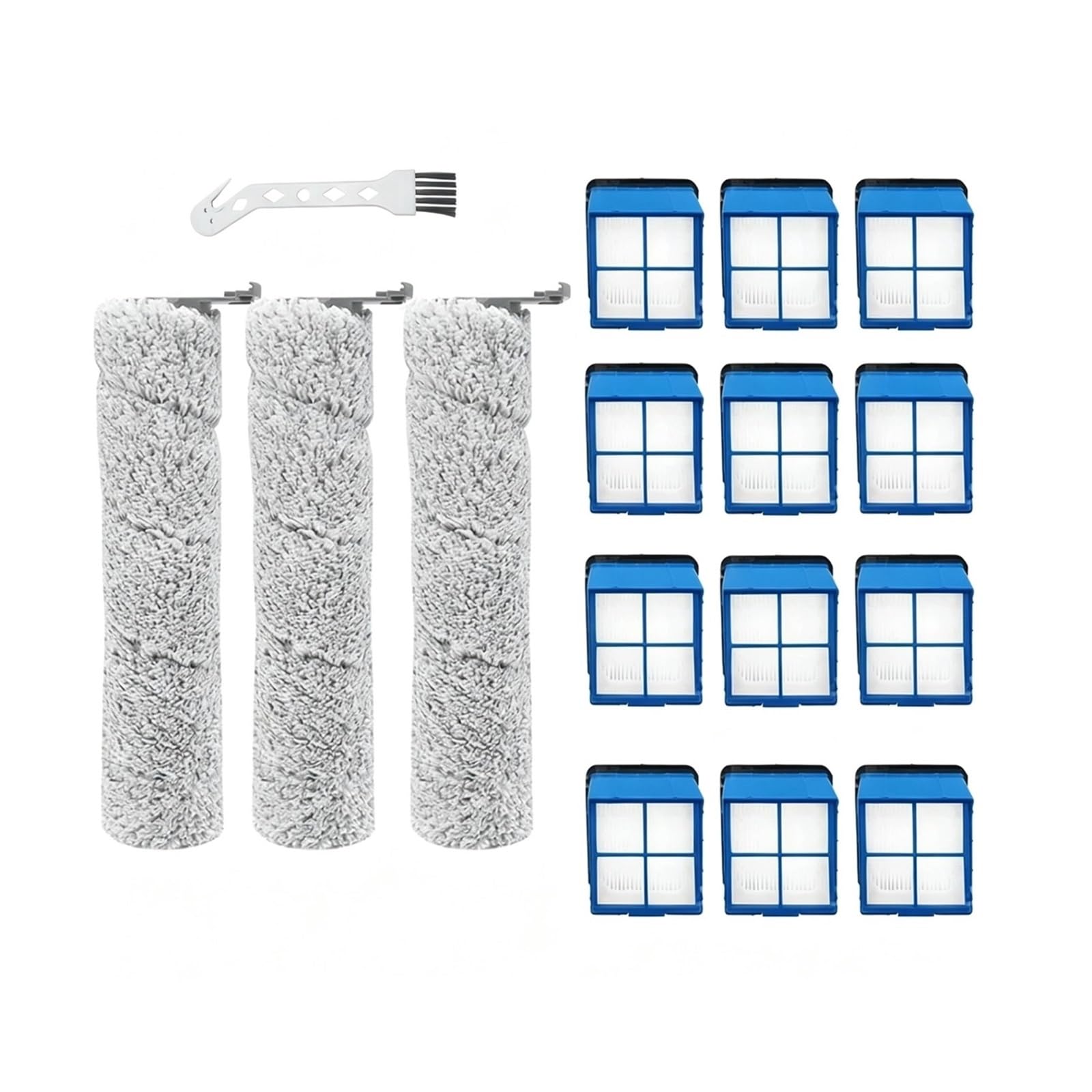 Cepillo de rodillo y filtro compatible con Bissell 3882 3883 3967F 3970F | Cepillo giratorio y filtro de plástico ABS duradero, disponible en múltiples especificaciones,(Set I)