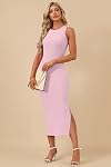 WNEEDU Womens 2026 Summer Dresses Bodycon Sleeveless Slit Ribbed Midi Dress | Trendy casual style,Stretchy knit fabric,Easy to wear with heels or jackets,Suitable for vacation party work daily wear