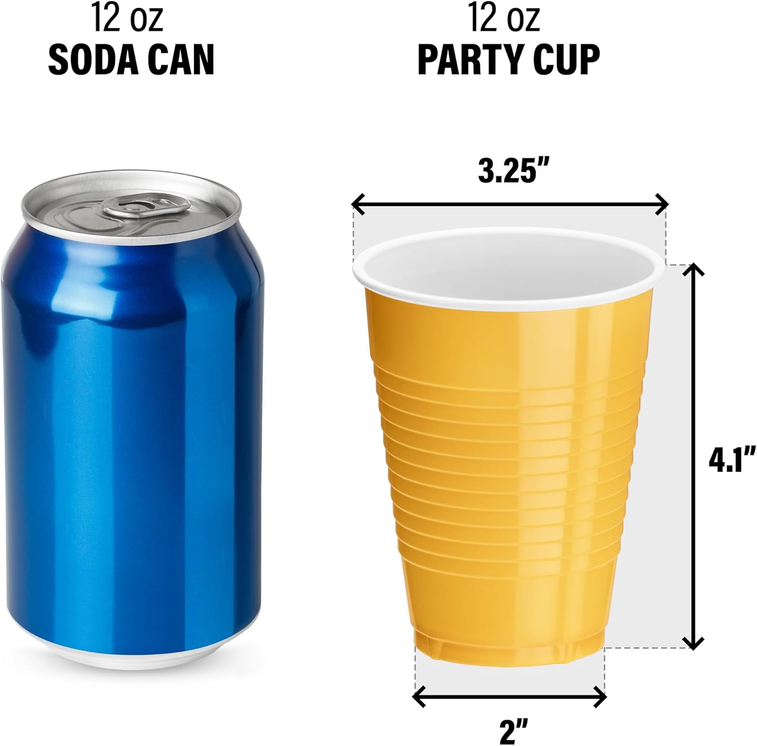 DecorRack Yellow Plastic Cups, 12 oz Disposable Cups, Party Supplies (60 Count) - Image 2