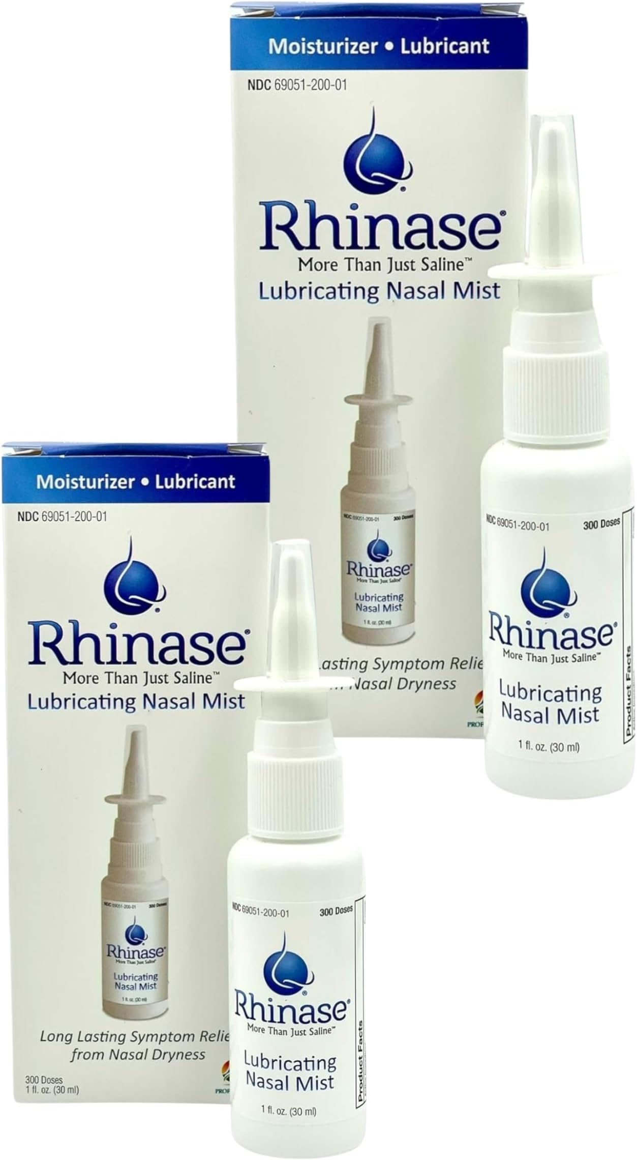 Rhinase Nasal Mist Duo Pack (2x1 oz) - Aloe & Fragrance-Free Saline Solution for Dry Nose, Allergy Relief, and Nosebleed Prevention