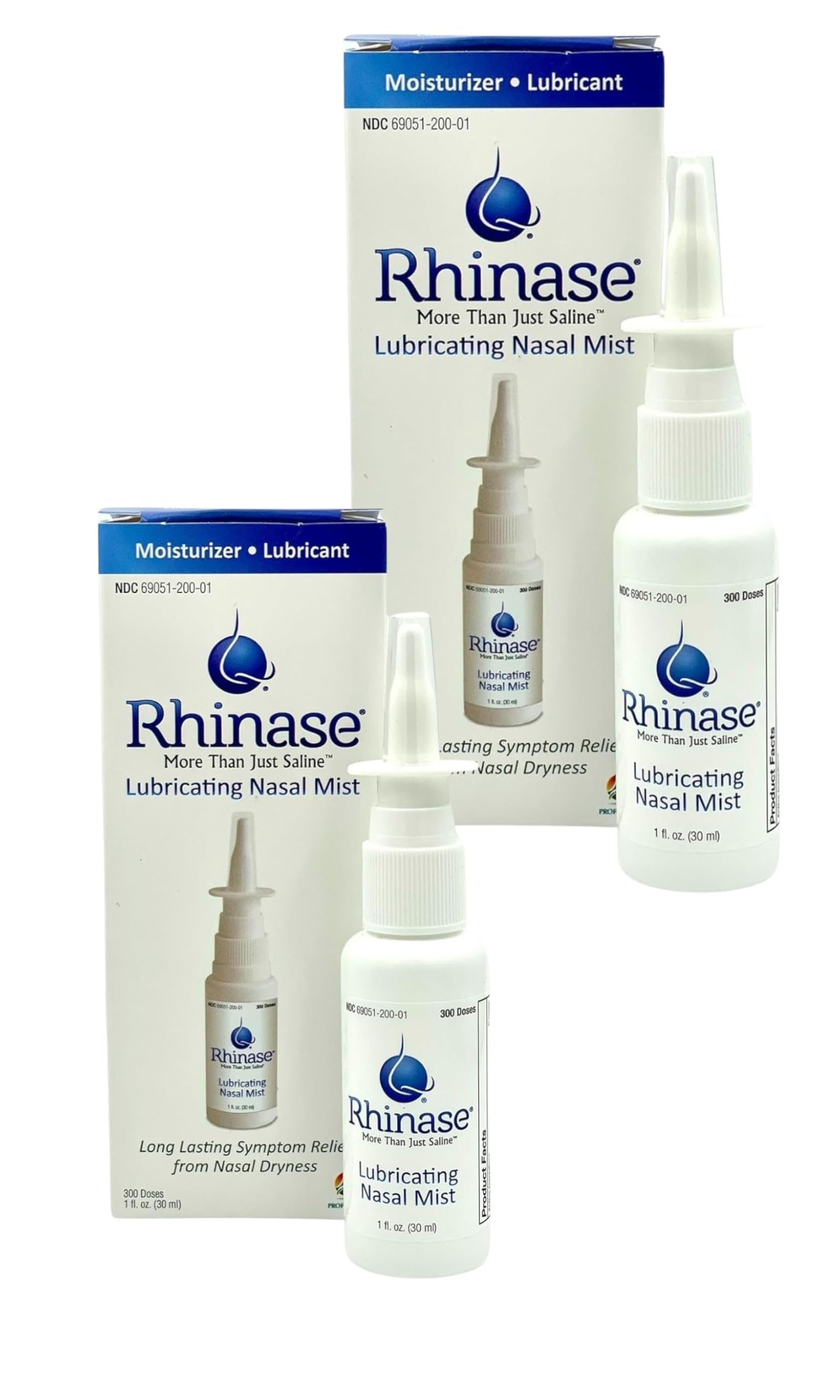 Rhinase Nasal Mist Duo Pack (2x1 oz) - Aloe & Fragrance-Free Saline Solution for Dry Nose, Allergy Relief, and Nosebleed Prevention