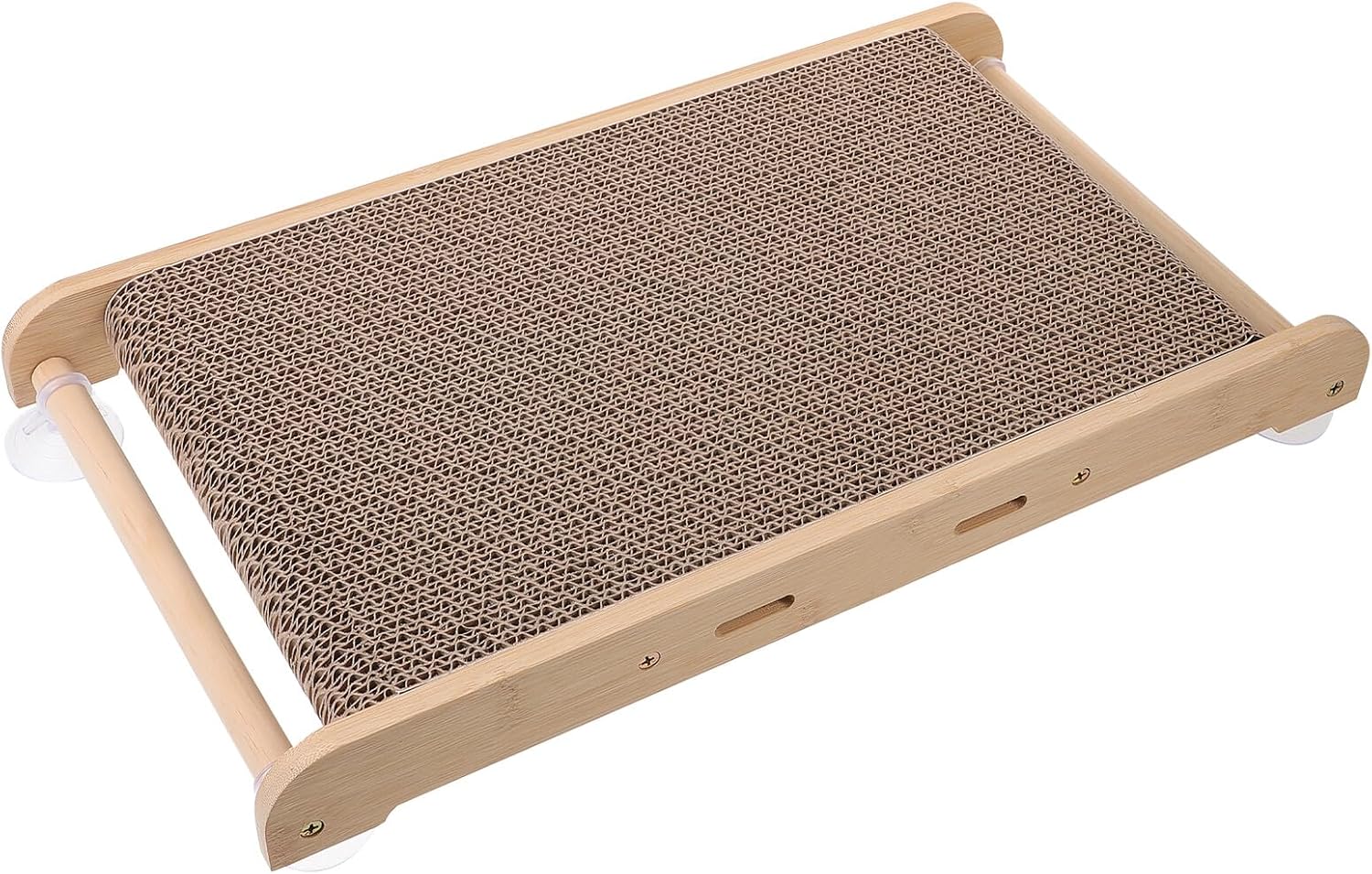 YARNOW Large Cat Scratching Board and Cat Bed 2-in-1 Corrugated Cardboard Scratch Mat with Frame for Furniture Protection and Sturdy Pet Pad for Indoor Use