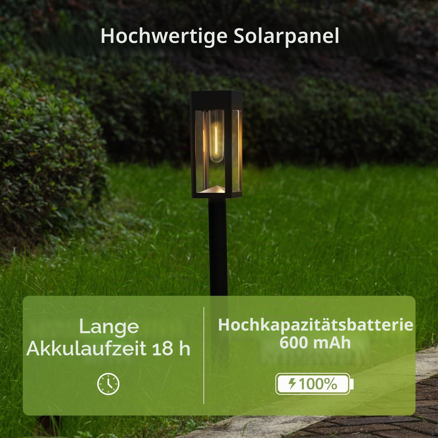 Philips Solarleuchten für Wege – Beleuchtung für Landschaftsgärten, Garten, aus Glas und Metall, 3000 K, warmweiß, wasserdicht, für Dekoration von Hof, Auffahrt, Terrasse, Driveway, Rasen, 6 Stück