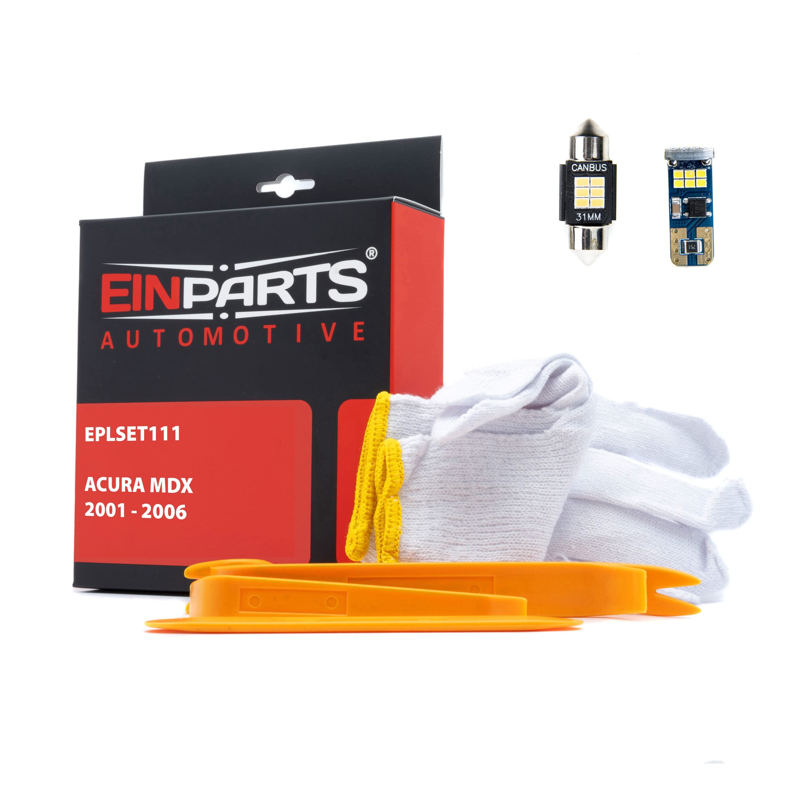 EinParts Juego de Bombillas LED para Coche, Sin errores Can-Bus, para interior de coche especifico para Acura MDX 2001-2006, 17 piezas