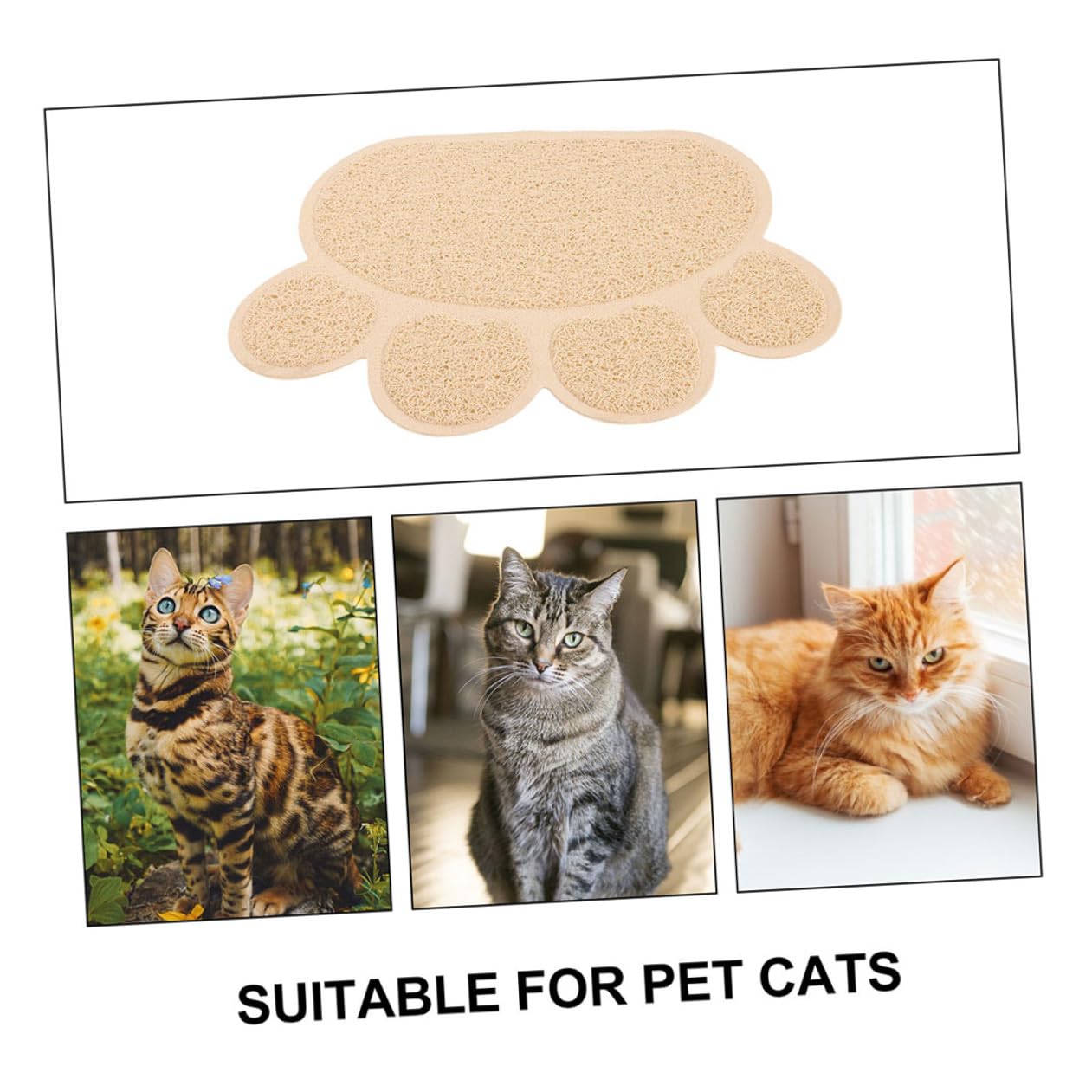 GALPADA 2 Stück pack Katzenstreumatten in Pfotenform Rutschfest Haustierfreundliches Material 45x60cm für Innenbereich und Futtermatte