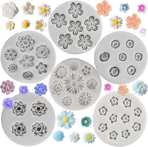 Miniatura 10 de Sijiangmold Frangipani - Molde de silicona para flores de plumeria, molde de flores de peonía, molde de flores de pensamiento para decoración de