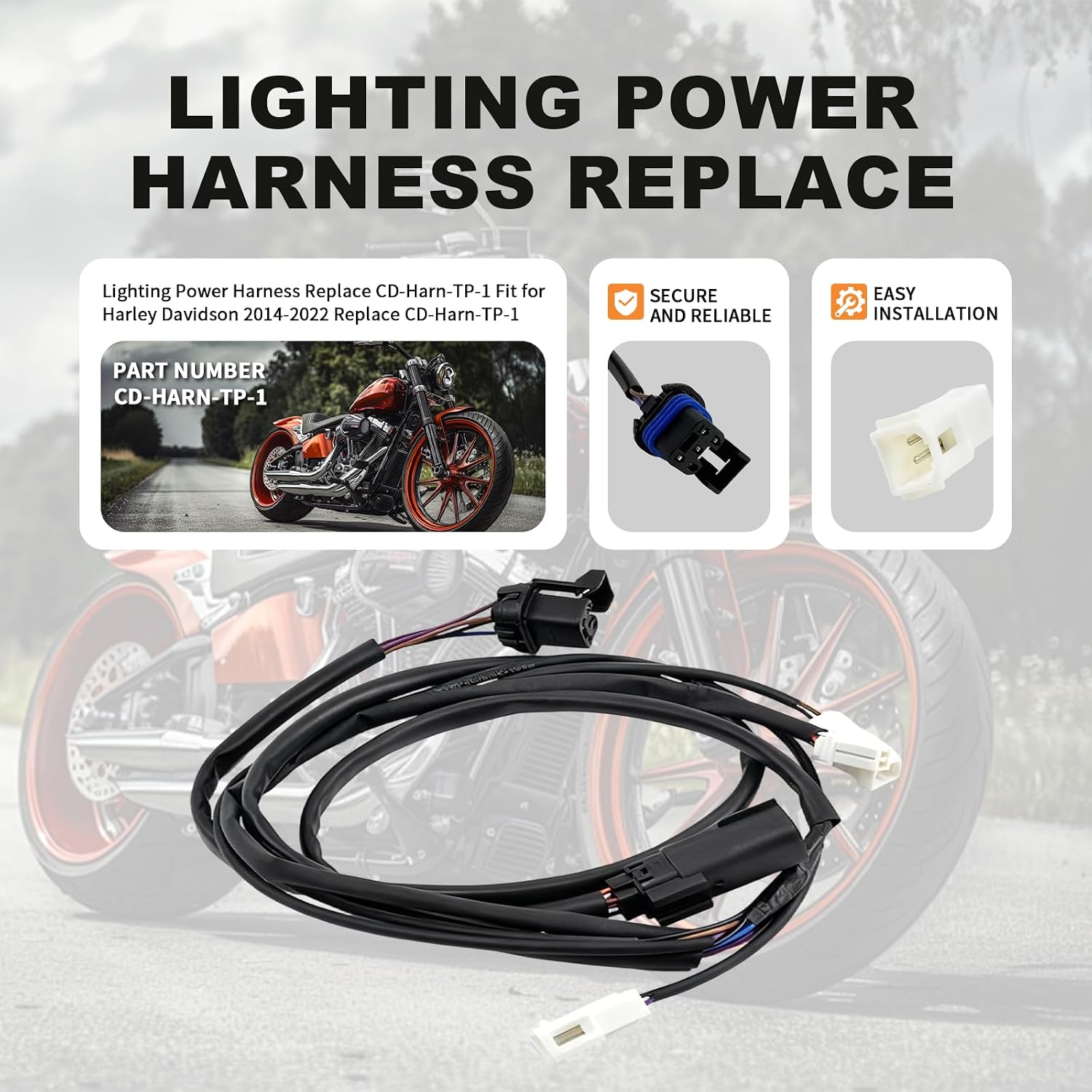 Lighting Power Harness Replace CD-Harn-TP-1 Fit for Harley Davidson 2014-2022