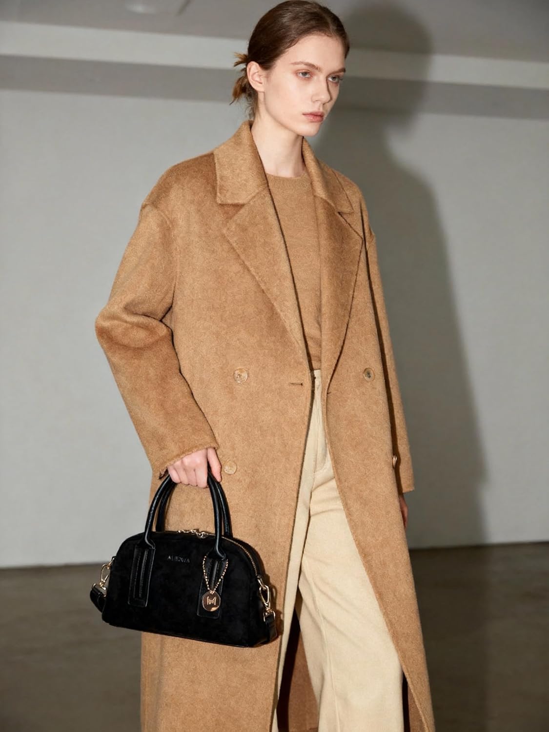 ALEX&MIA Women's Small Suede Crossbody Bags – Vintage Top Handle Handbags with Adjustable Strap, Everyday Versatile Purse - Image 2