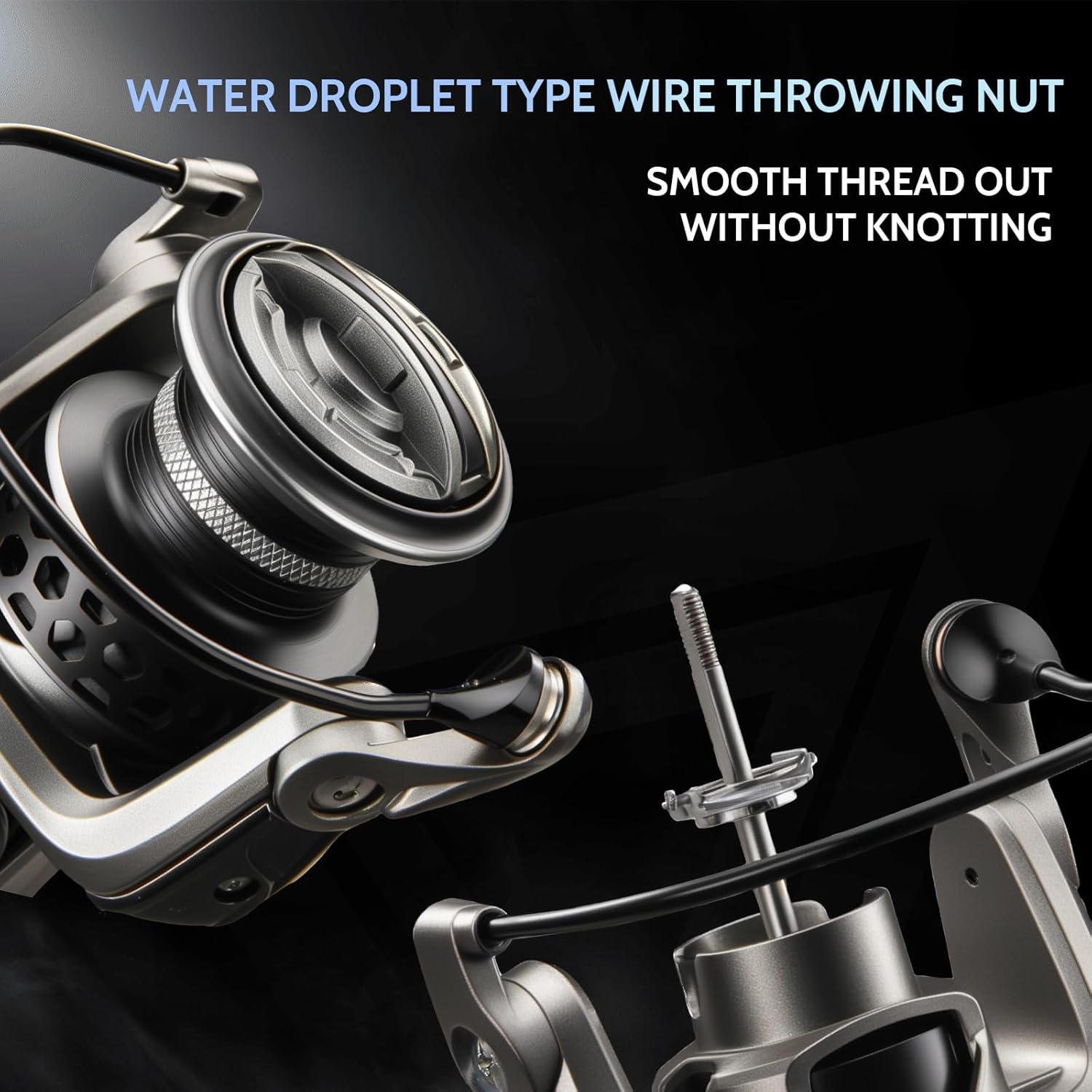 AG Spinning Reel, Freshwater and Saltwater Spinning Fishing Reels, 5+1BB, 22LBs Max Drag, 5.2 Gear Ratios, CNC Aluminum Spool & Handle