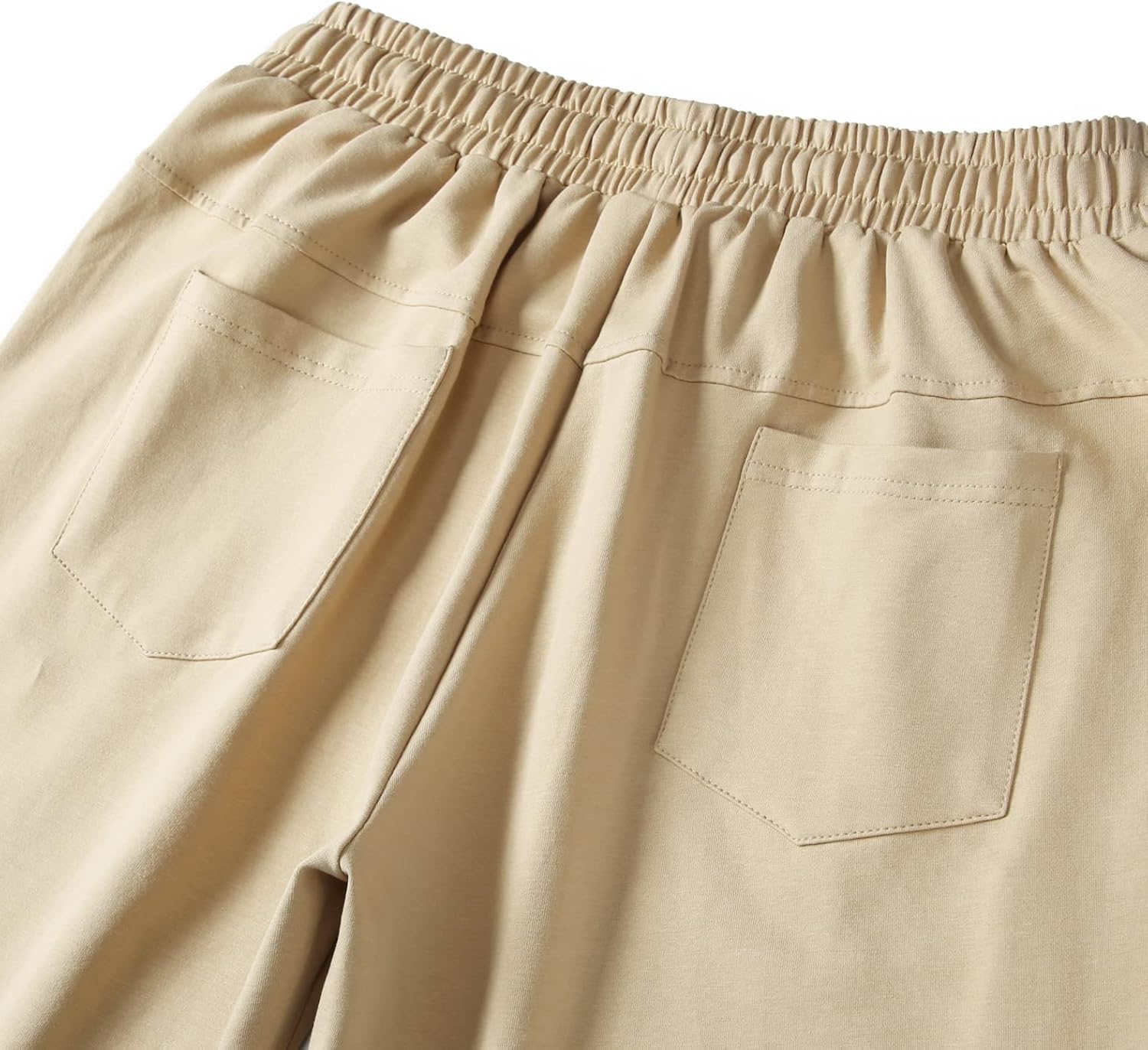 Women's Casual Elastic Waist Comfy Knee Length Curling Bermuda Shorts with Pockets - Image 4