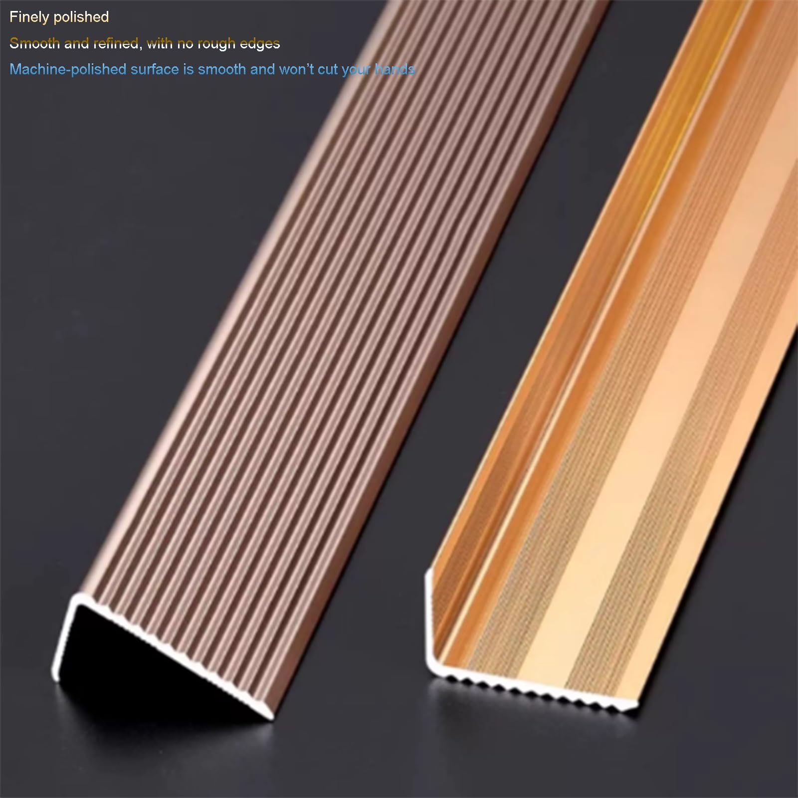 Aluminiowe Listwy Schodowe, 90 Cm × 3 Szt. – Osłony Krawędzi Schodów, Listwy Wykończeniowe, Do Zastosowań Wewnętrznych I Zewnętrznych, Wodoodporne(Gold,40x20mm)