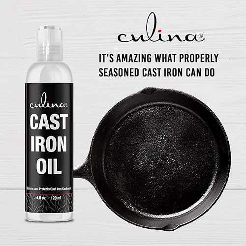 Miniatura 5 de Culina Aceite de hierro fundido 100% natural OU Kosher - Limpia, acondiciona, protege y cuida todas las sartenes de hierro, sartenes, planchas,