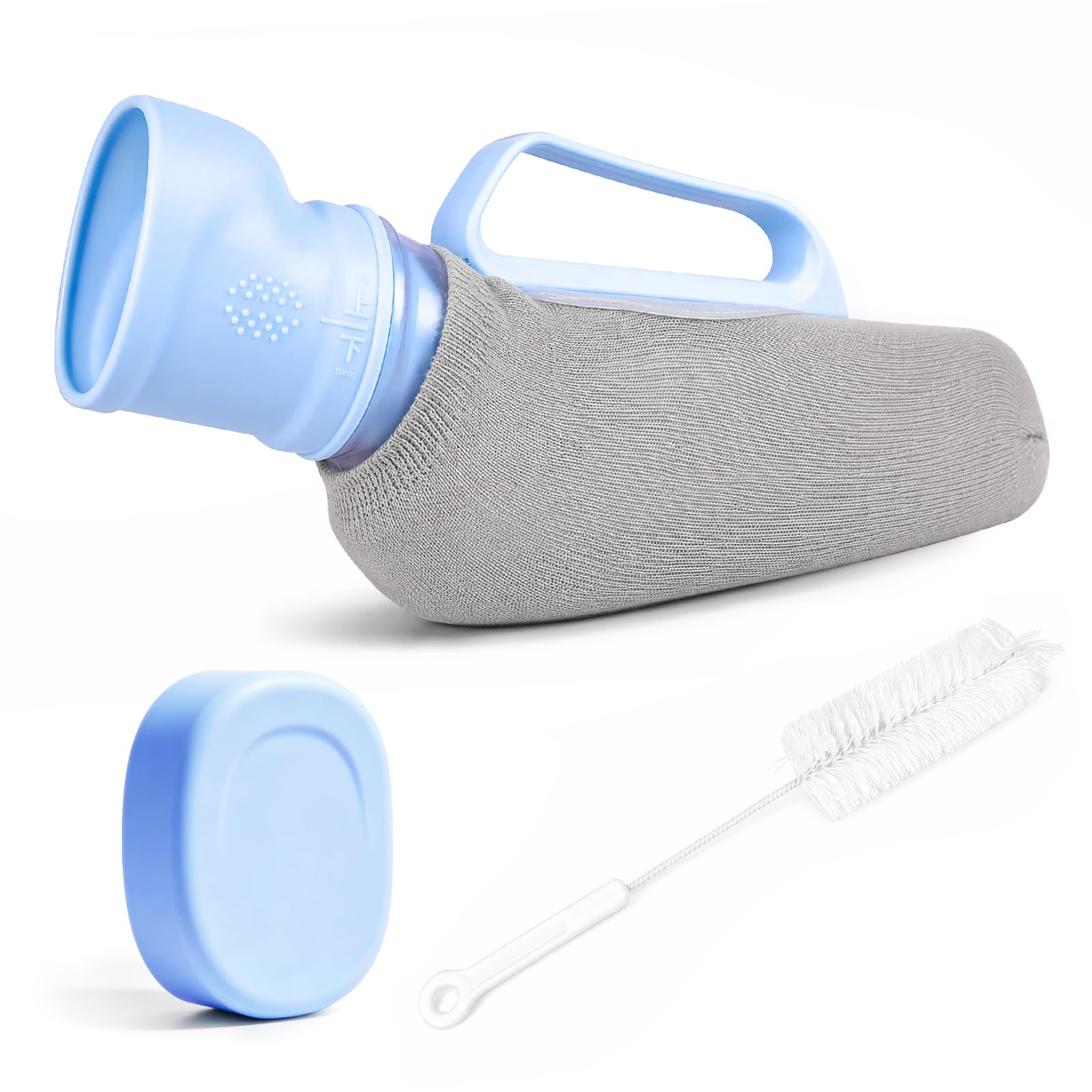 Urinal for Men, 40oz Large Capacity Portable Bottle with Handle &amp; Brush