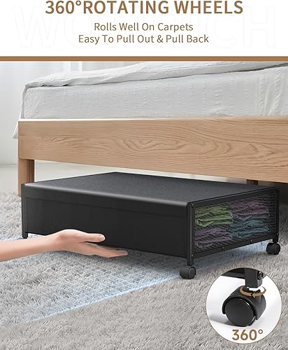 Miniatura 2 de Contenedores de almacenamiento debajo de la cama con ruedas, almacenamiento de zapatos debajo de la cama, cajones de almacenamiento debajo de la
