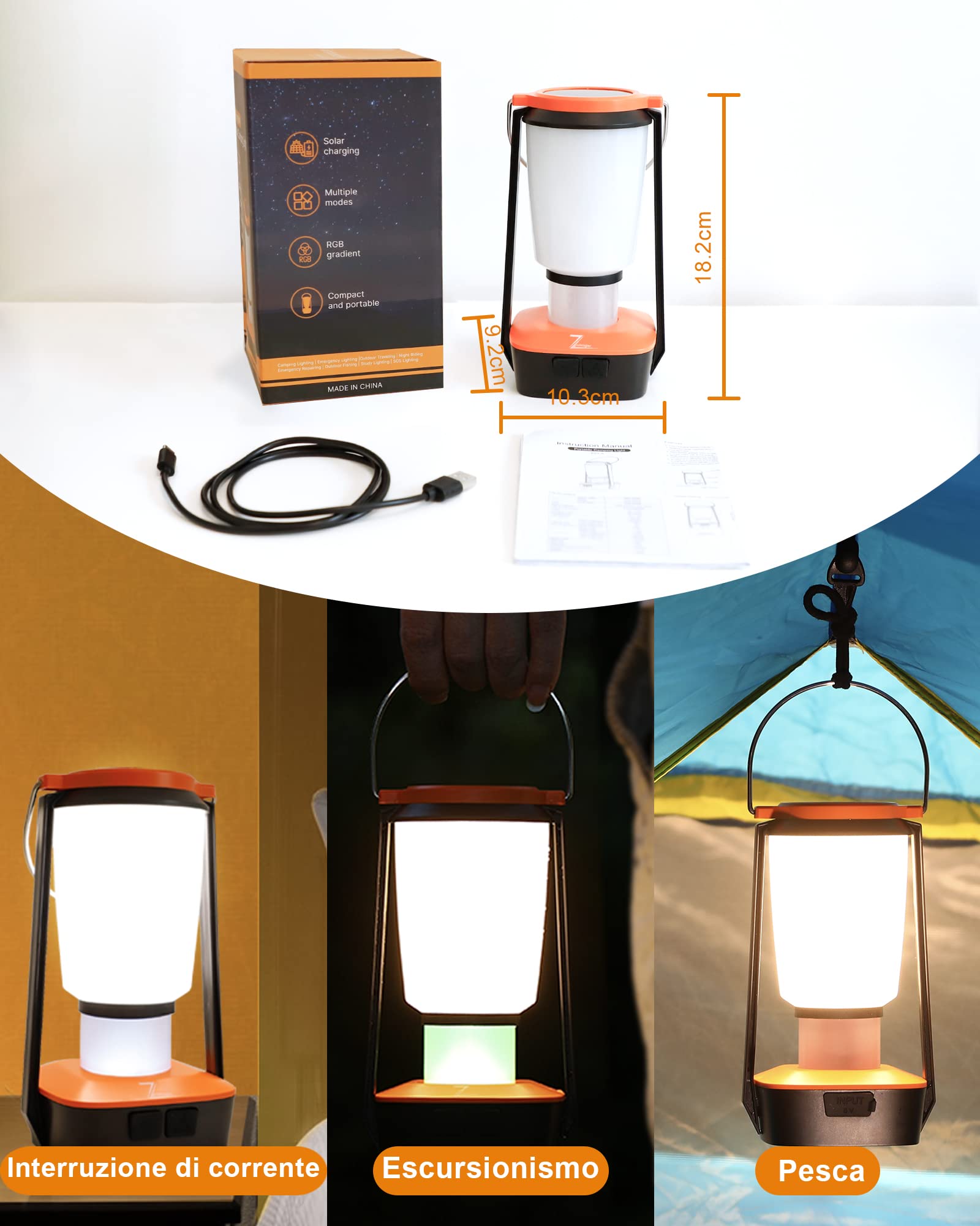 Acquista USB Ricaricabile Campeggio Esterno Tenda Da Trekking Ventilatore Sospeso A Soffitto Ventilatore Portatile Staccabile Con In Italia A Partire Da 27