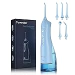 TOVENDOR Electric Water Flosser, Cordless Rechargeable Dental Oral Irrigator IPX7 Waterproof 300ML Travel Water Teeth Cleaner with 5 Tips for Braces Care Teeth Gums Cleaning, Home Office Daily Use