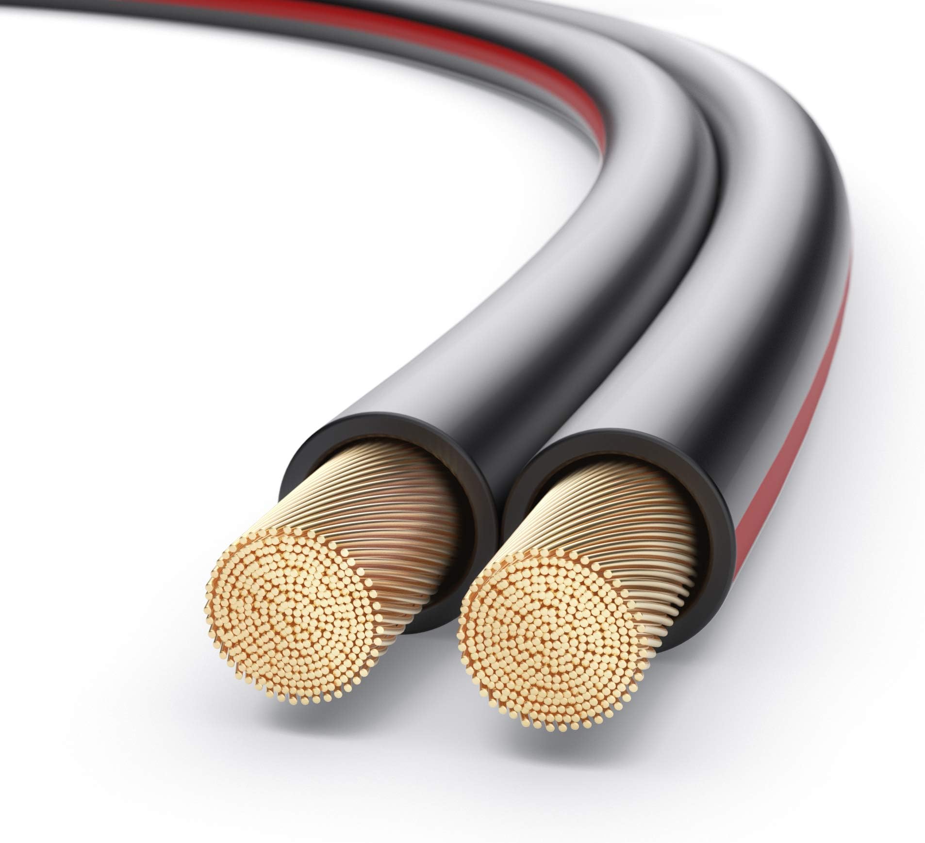 PureLink Speaker Cable Box Cable OFC 2 x 4.00 mm² 0.20 mm 10.0 m Pure Copper Cable for HiFi Speaker Boxes Subwoofer, Audio Cable with Polarity Marking, Black