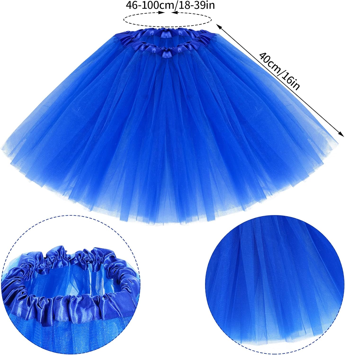 80s Tutu Costume Accessories Tutu Women Striped Sock Sunglasses Ponytail Headband Necklace Halloween - Image 2