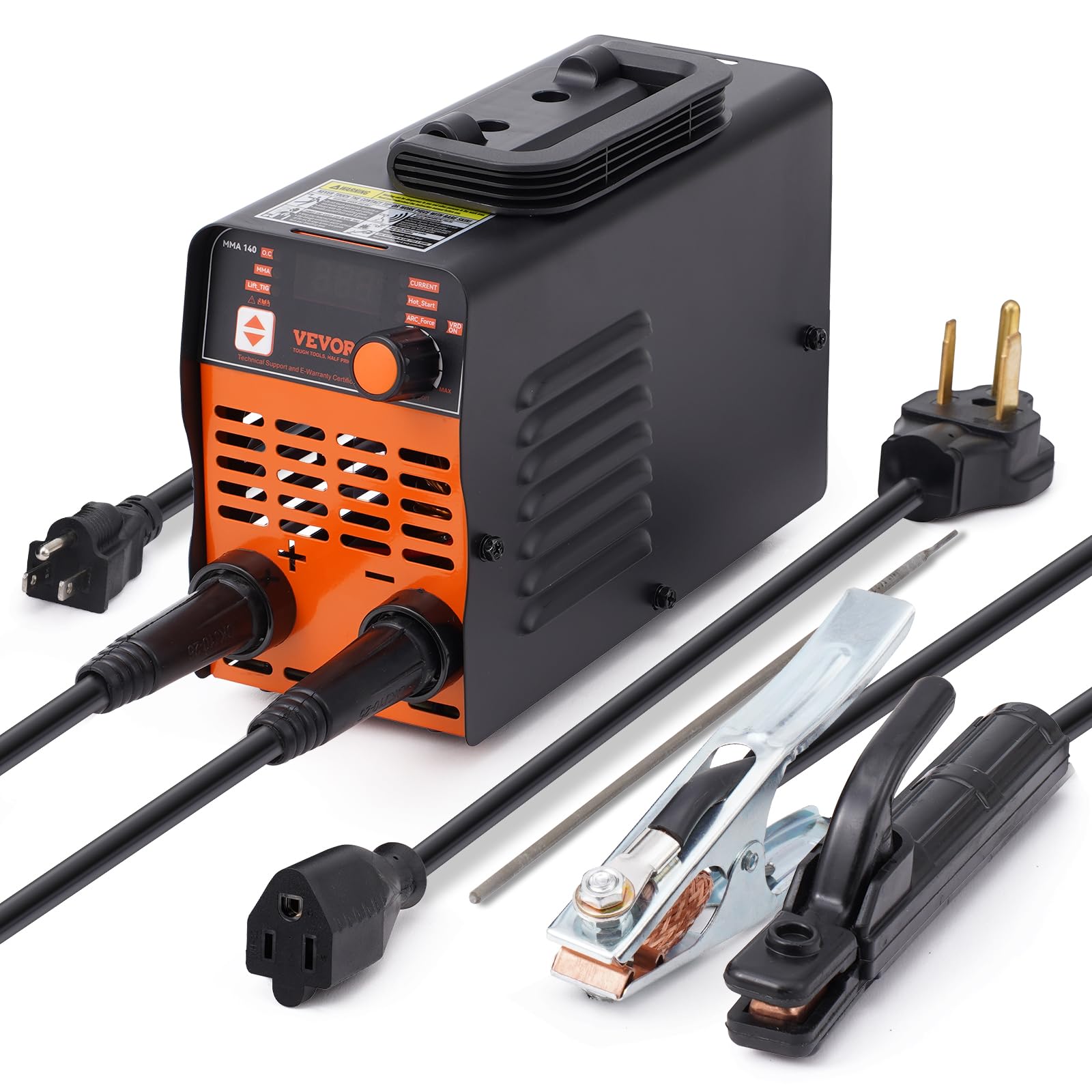 VEVOR Soudeuse à Bâton, 140 A, Poste à Souder ARC/​Lift TIG avec Grand Écran LED, Machine de Soudage à Bâton Portable 2-​en-​1, Démarrage à Chaud, Antiadhésif, VRD, Machine à Souder ARC MMA pour Soudage