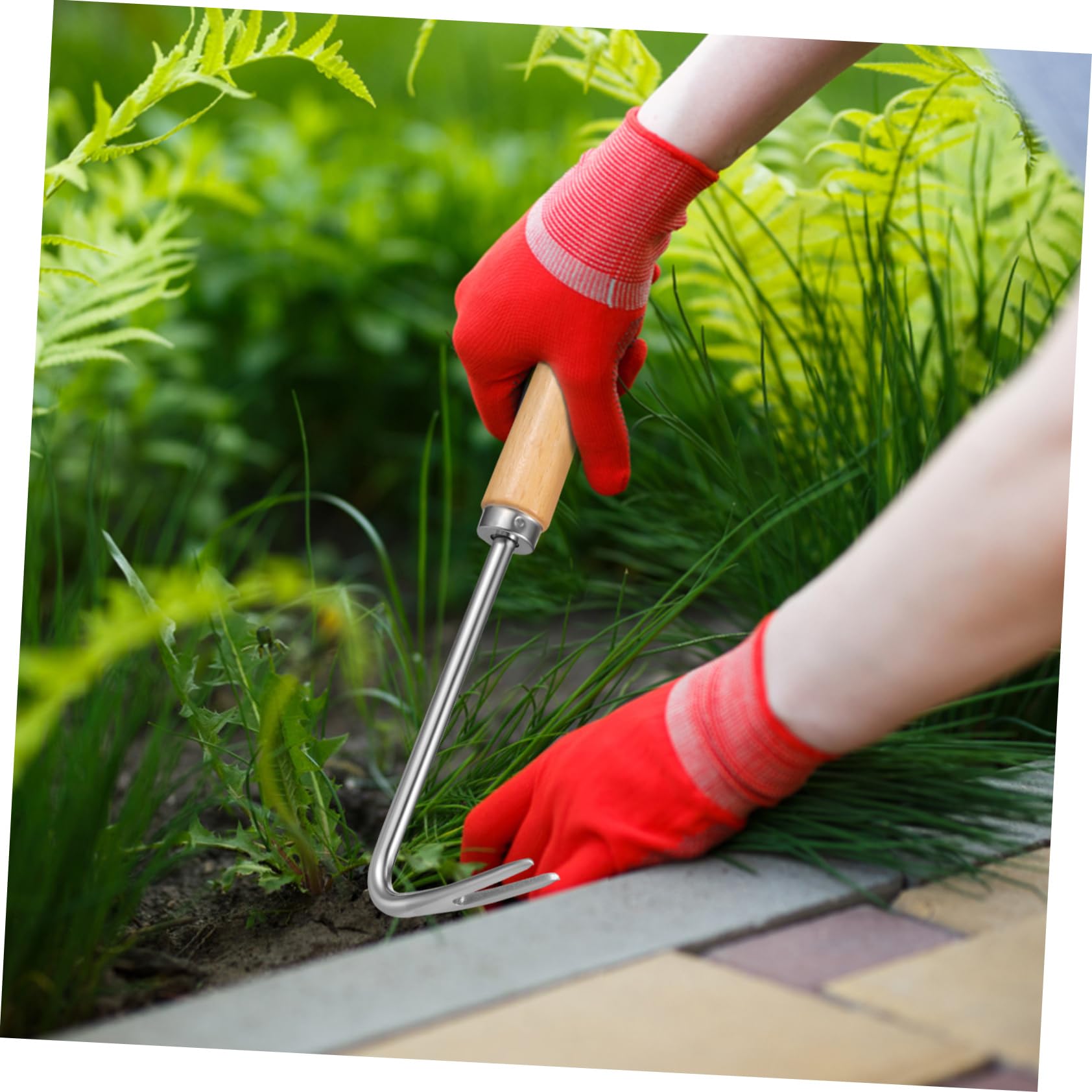 4 Stück Jätwerkzeuge Pflanzen entfernen entwurzeln Anlage Entfernung Lockerung Handwerkzeug für Gartenarbeit L-förmiges Unkrautstromwerkzeug multifunktionales Unkrautjätgerät Eisen