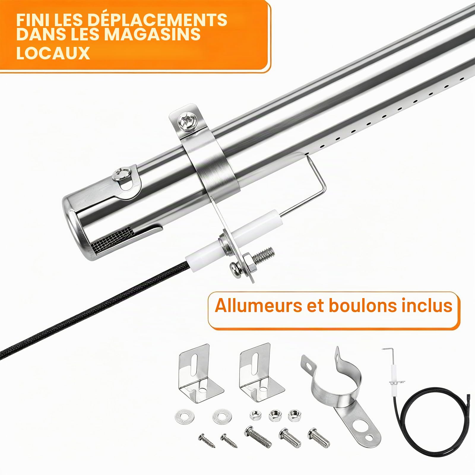 GFTIME 31-45cm Brûleur Universel Pièces détachées pour Landmann Triton 2, Enders Monroe, Tepro, Campingaz, Taino, Proficook, Barbecook, Brûleur Tubulaire Réglable, 3 pièces