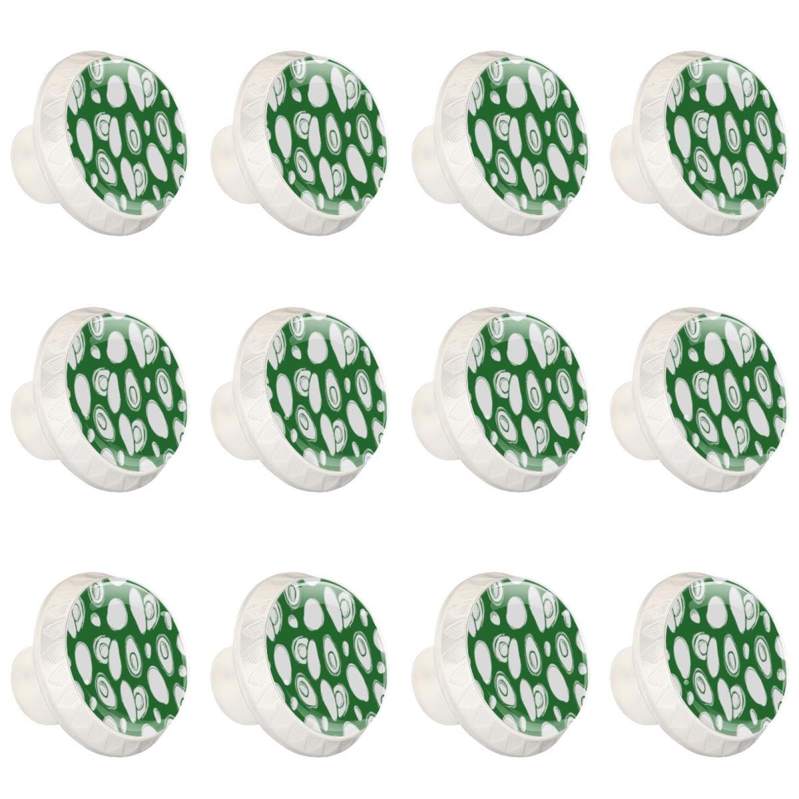 Boutons de tiroir ronds en verre durable Avocado pour armoire élégante