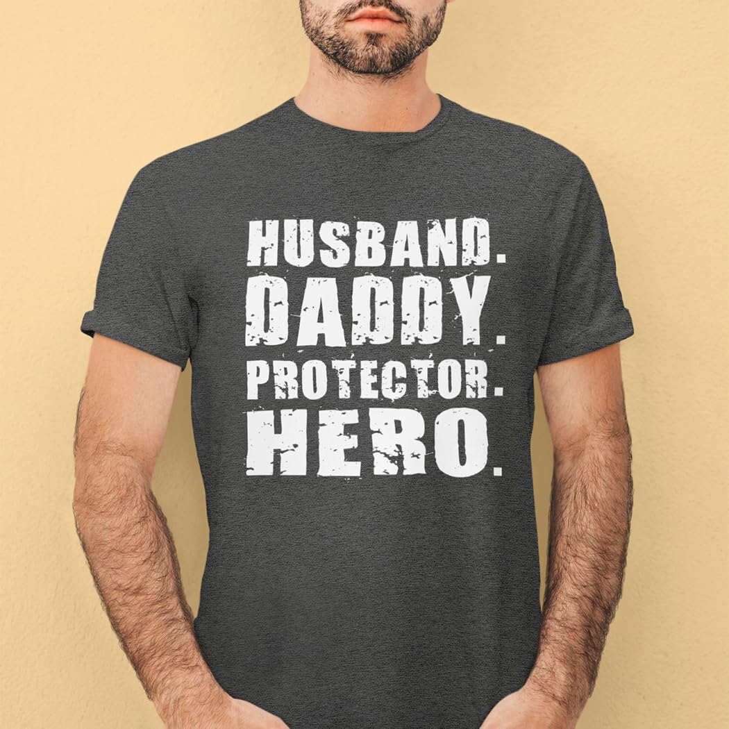 shop4ever Ehemann Daddy Protektor Hero T-Shirt - Grau - Mittel