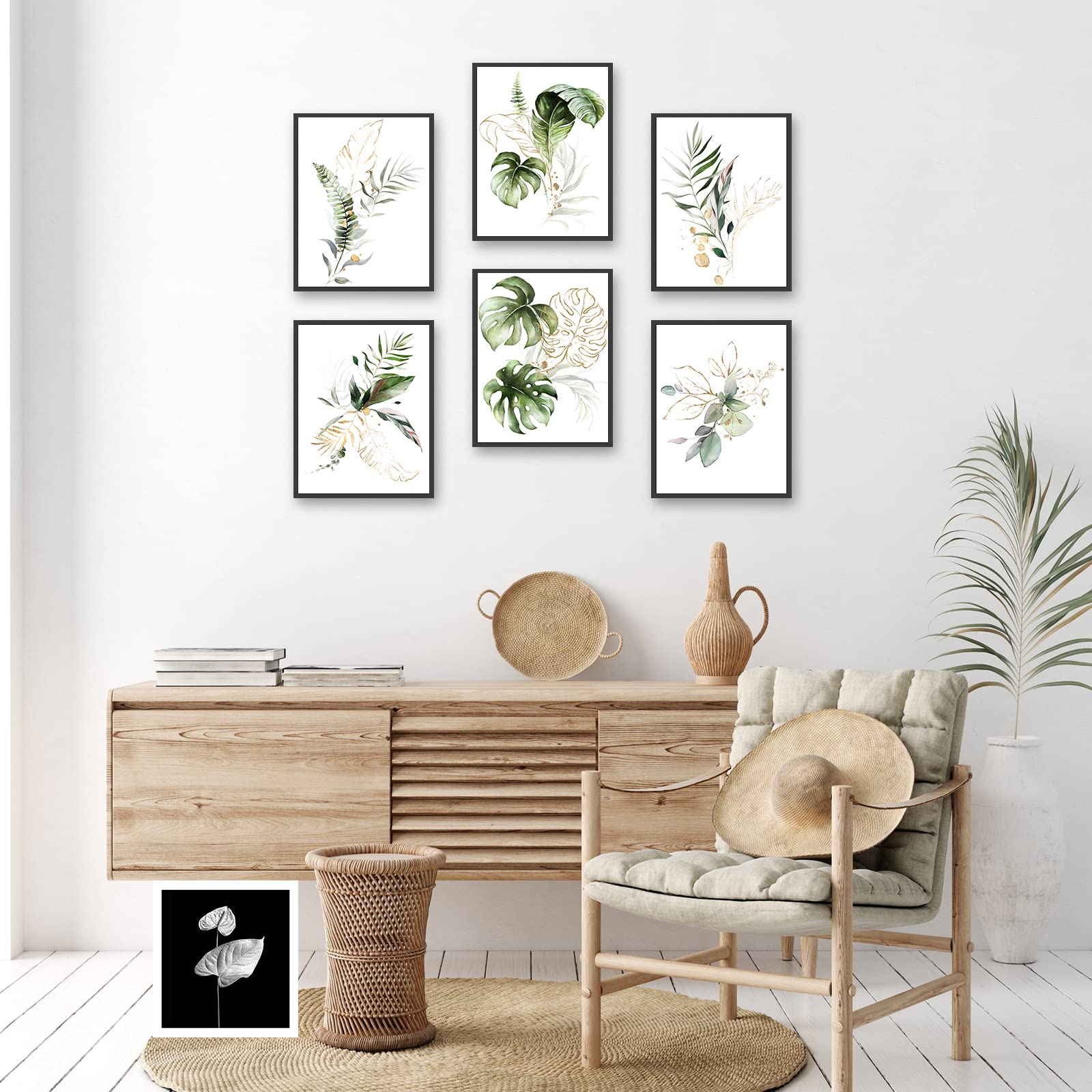 Collezione Di Stampe Da Parete Astratte Botaniche Ad Acquerello. Arte Di Foglie Tropicali Arti Disegni Disegno Forma Organica Stampe Image266968236