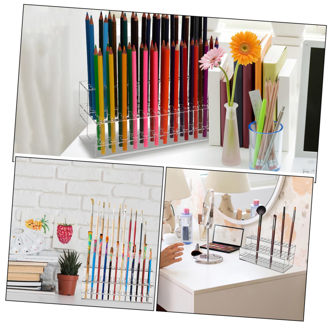 Housoutil 2pezzi Portapenne Portapenne Trasparente Organizer Da Scrivania Espositore Per Penne Portaoggetti Per Penne Supporto Di Plastica Sfera
