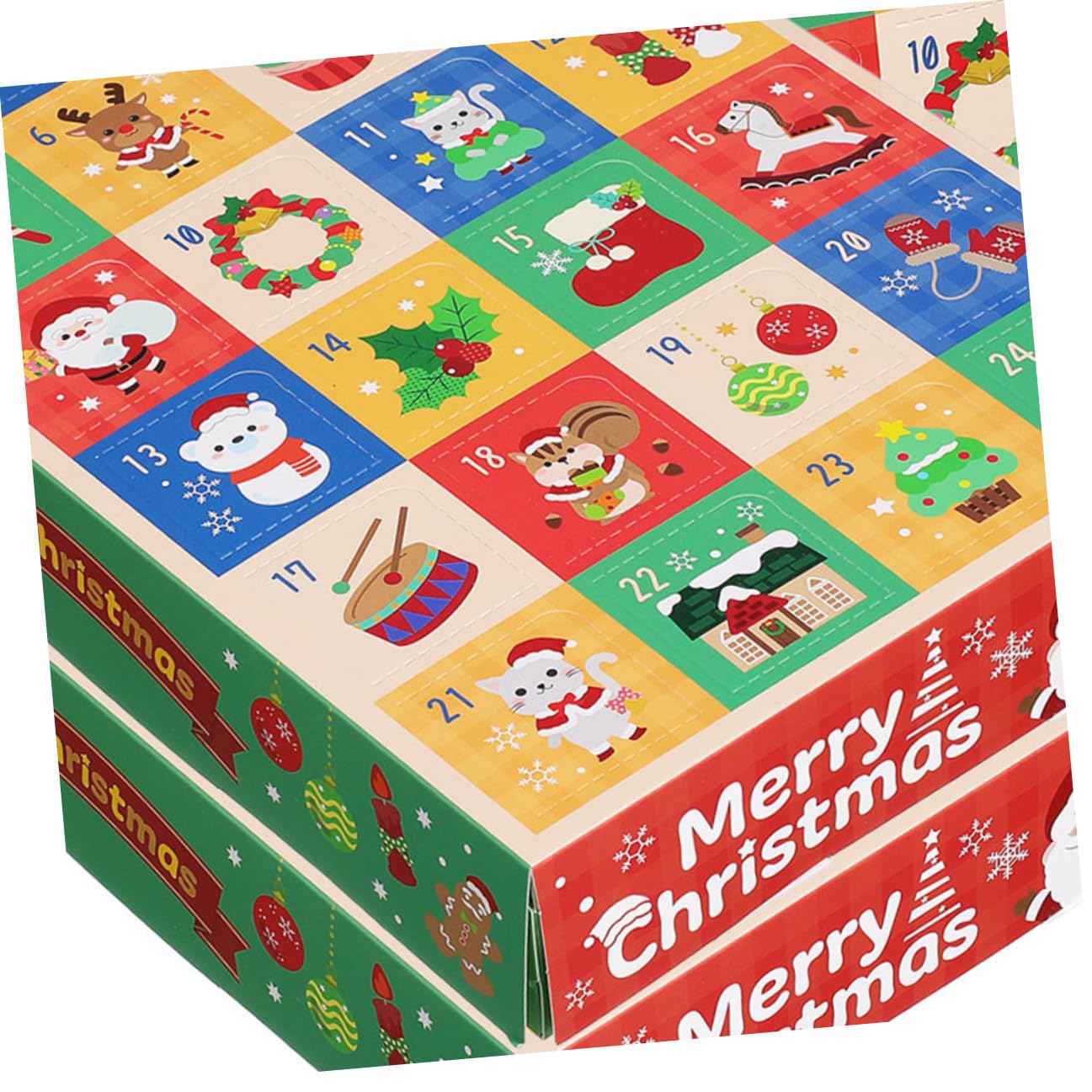 Parliky Adventskalender 15 Stück mit 24 Fächern Selbstgemacht Geschenkboxen für Weihnachtsleckereien Kleine Weihnachtsboxen zum Befüllen Weihnachtskalender für Kinder und Erwachsene