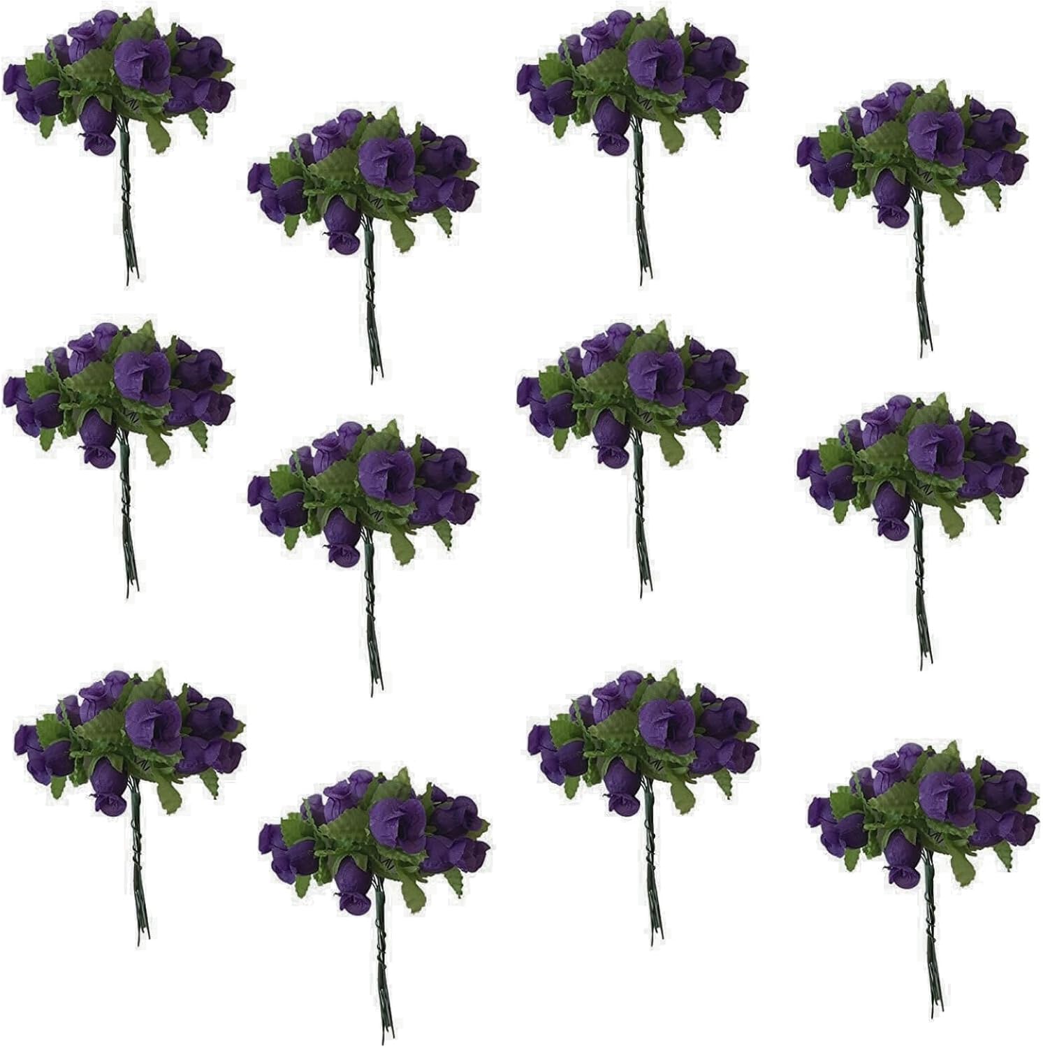 GiftWrap Etc. Purple Silk Flower Roses - 12 Bouquets, 144 Rosebuds, Fall image 5