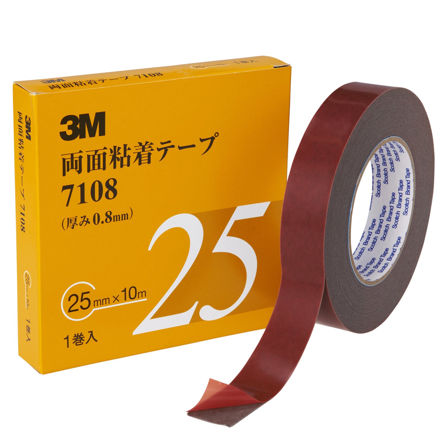 Amazon.co.jp: 3M 両面粘着テープ 7108 25mm幅x10m 7108 25 AAD : 産業 