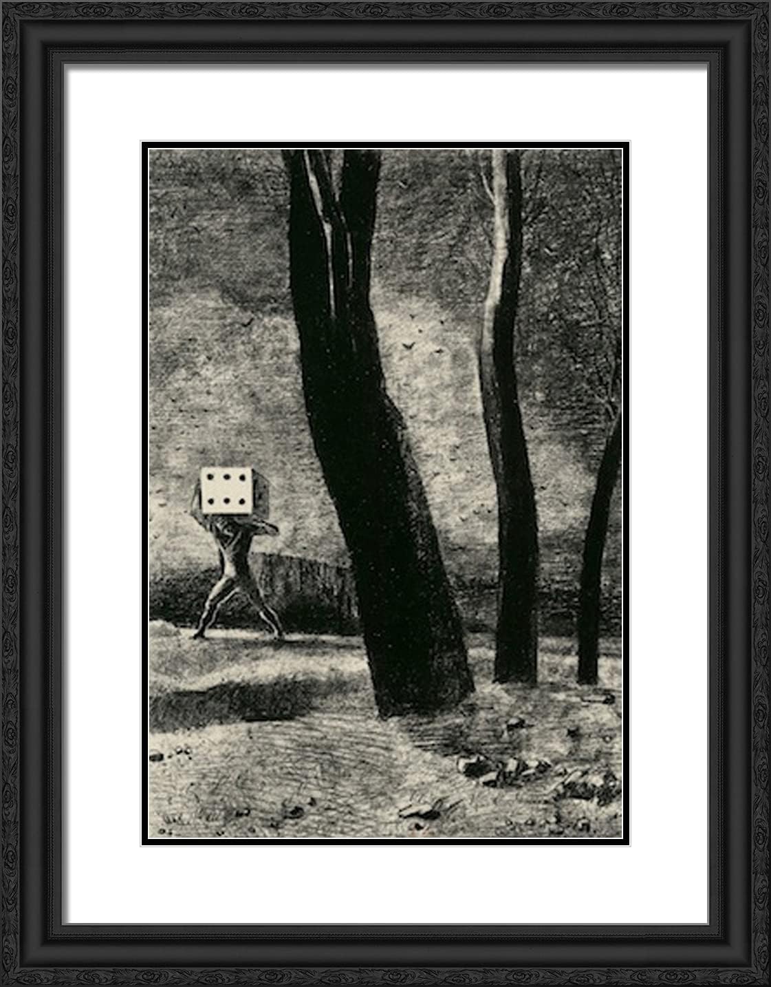 ArtDirect Redon, Odilon 19x24 Gold Ornate Framed Art Print with Double Matting Titled: The Gambler